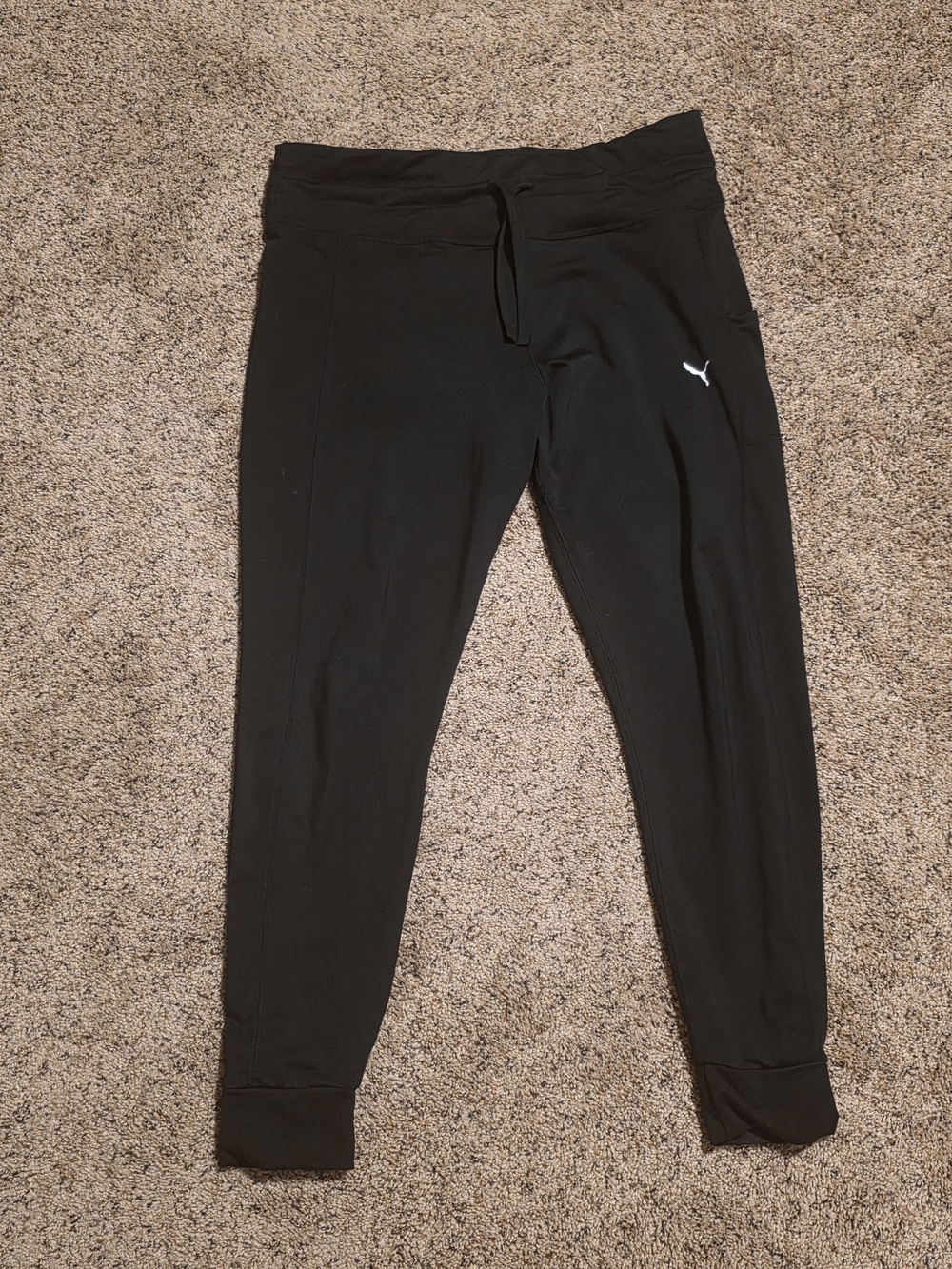 Puma Black Athletic Joggers with Drawstring
